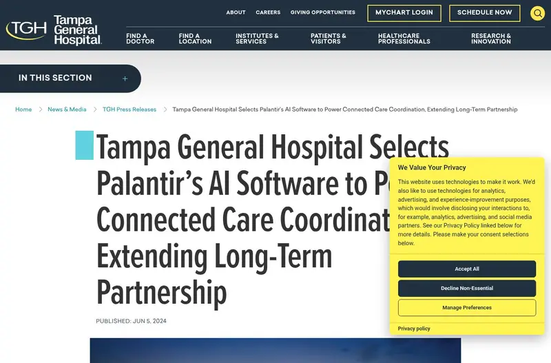 来源页面截图（2026-10-19抓取）：Tampa General Hospital案例