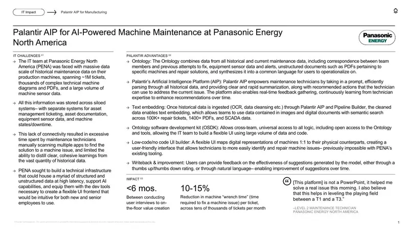 来源PDF首页：Panasonic Energy of North America案例